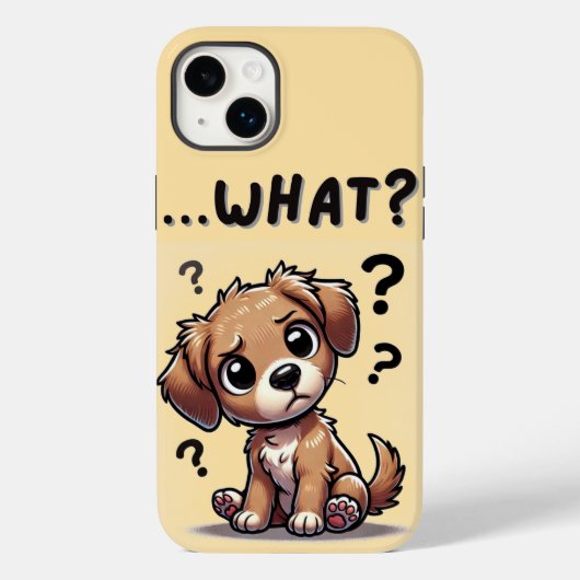 "... wat?" Schattige verwarde Cartoon puppy Case-Mate iPhone Case (Achterkant)
