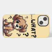 "... wat?" Schattige verwarde Cartoon puppy iPhone Hoesje (Achterkant horizontaal)