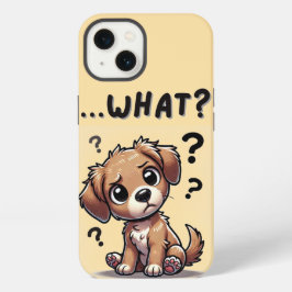 "... wat?" Schattige verwarde Cartoon puppy iPhone 13 Hoesje
