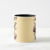 "... wat?" Schattige verwarde Cartoon puppy Mok (Midden)