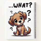"... wat?" Schattige verwarde Cartoon puppy Notitieboek (Achterkant)