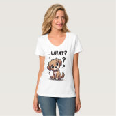 "... wat?" Schattige verwarde Cartoon puppy T-shirt (Voorkant volledig)