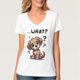 "... wat?" Schattige verwarde Cartoon puppy T-shirt