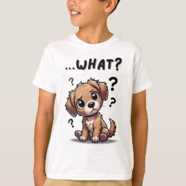 "... wat?" Schattige verwarde Cartoon puppy T-shirt