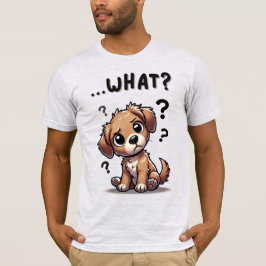 "... wat?" Schattige verwarde Cartoon puppy T-shirt