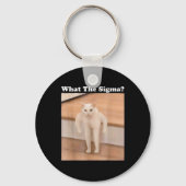 Wat Sigma Meme Cat Meme Internet Memes Funny Meme Sleutelhanger (Voorkant)