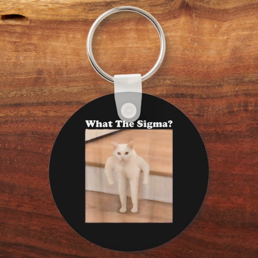 Wat Sigma Meme Cat Meme Internet Memes Funny Meme Sleutelhanger (Voorkant)