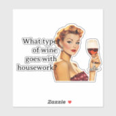 Wat soort wijn Funny Retro huisvrouw  Sticker (Vel)