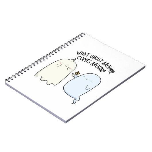 Wat spookt rondkomt Halloween Pun Notitieboek (Linkerzijde)