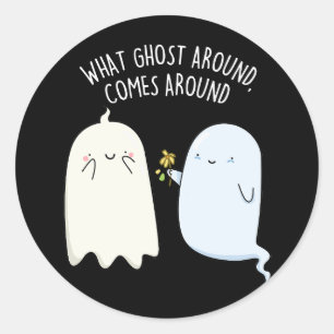 Wat spookt rondkomt rond Halloween grap Ronde Sticker