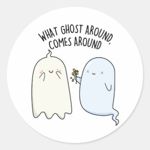 Wat spookt rondom Halloween grap Ronde Sticker