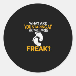 Wat staar je naar je tweebenige freak ronde sticker