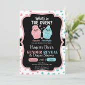 Wat staat er in de Oven Gender Reveal Invitation Kaart (Staand voorkant)