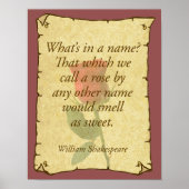 Wat staat er in een naam? Rozen? Poster (Voorkant)