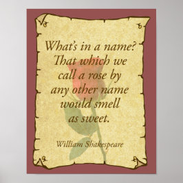 Wat staat er in een naam? Rozen? Poster
