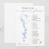 Wat staat er op je Baby shower Ballon? Kaart (Voorkant / Achterkant)