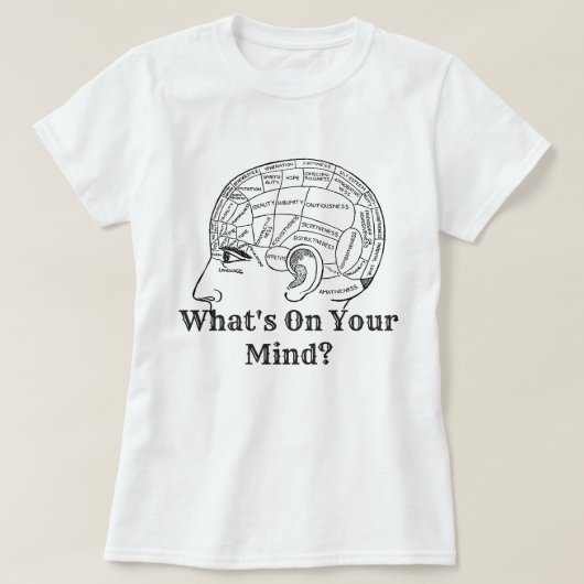 Wat staat er op je gedachten? t-shirt (Design voorkant)