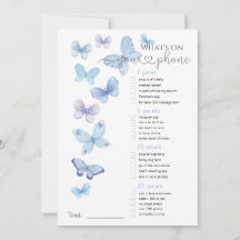 Wat staat er op je Phone Blue Butterflies Game?