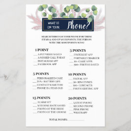 Wat staat er op je Phone Shower Game Card? Flyer