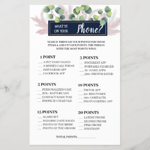 Wat staat er op je Phone Shower Game Card? Flyer