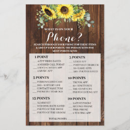 Wat staat er op je Phone Sunflower Shower Game Car Flyer