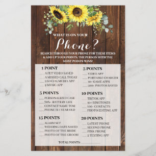 Wat staat er op je Phone Sunflower Shower Game Car Flyer