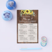 Wat staat er op je Phone Sunflower Shower Game Car Flyer (Enkel)