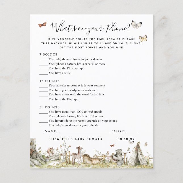 Wat staat er op je telefoon? | BABY SHOWER (Voorkant)