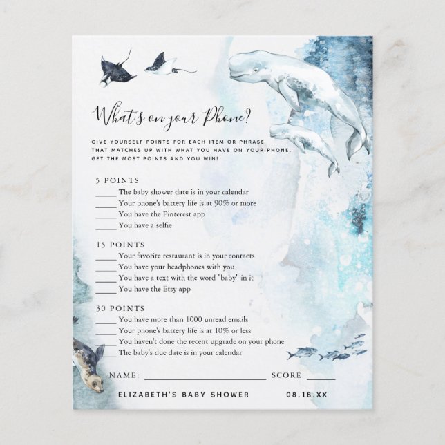 Wat staat er op je telefoon? | BABY SHOWER (Voorkant)