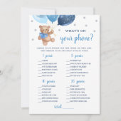 Wat staat er op je telefoon Baby shower Teddy Bear Kaart (Voorkant)