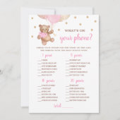 Wat staat er op je telefoon Baby shower Teddy Bear Kaart (Voorkant)