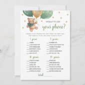 Wat staat er op je telefoon Baby shower Teddy Bear Kaart (Voorkant)
