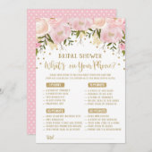 Wat staat er op je telefoon bruidsdouche spel roze (Voorkant / Achterkant)