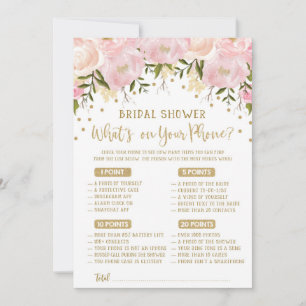 Wat staat er op je telefoon bruidsfeest spel roze 