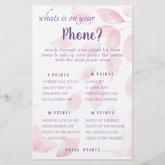 Wat staat er op je telefoon? Game Kaart Flyer (Voorkant)