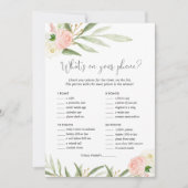 Wat staat er op je telefoon met baby shower roze? kaart (Voorkant)