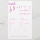 Wat staat er op je telefoon Pink Bow Vrijgezellenf (Voorkant)