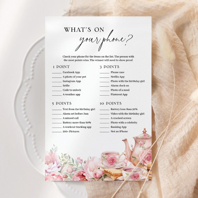 Wat staat er op je telefoon Pink Floral Tea Party  (Creator heeft geüpload)