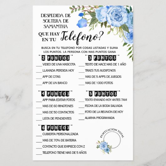 Wat staat er op je telefooncel Bilingual Game-kaar Flyer (Achterkant)