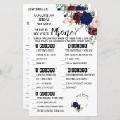 Wat staat er op je telefoondouche in de Engelse sp (Voorkant / Achterkant)