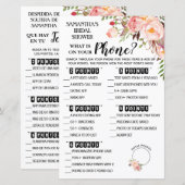 Wat staat er op je telefoondouche in de Engelse sp (Voorkant / Achterkant)