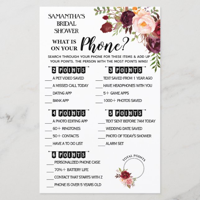 Wat staat er op je telefoondouche in de Engelse sp (Voorkant)