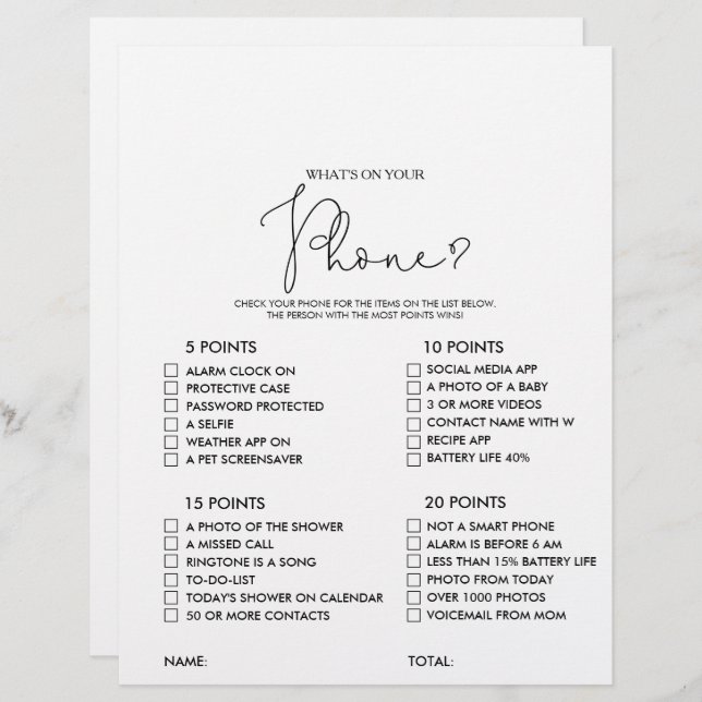 Wat staat er op je Vrijgezellenfeest-spel met tele (Voorkant / Achterkant)