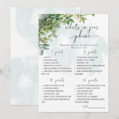 Wat staat er op jouw telefoon Baby Shower spel Kaart (Voorkant / Achterkant)