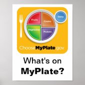Wat staat er op MyPlate? Poster - Sinaasappel op w (Voorkant)