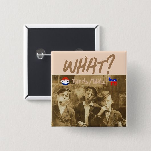 Wat? Stem op Harris/Walz Button (Voorkant /achterkant)
