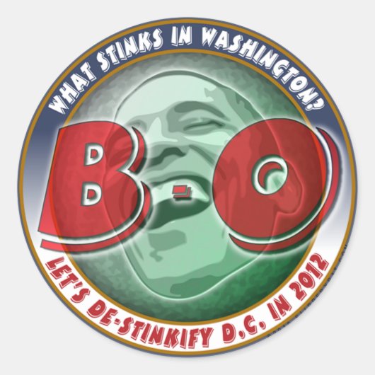 Wat stinkt in Washington? Ronde Sticker (Voorkant)