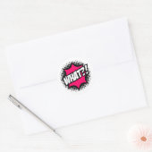 WAT?! Stripstijl Ronde Sticker (Envelop)
