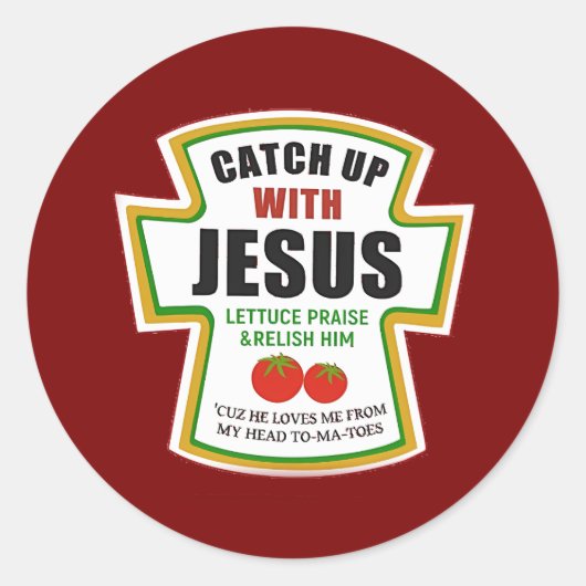 Wat te doen in de buurt van Jesus Funny Christelij Ronde Sticker (Voorkant)