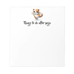 Wat te doen na Yoga Schattige Cat Notitieblok